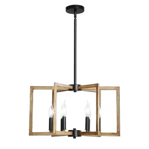 【DealsForYouDays】VEVOR 6-Light Chandelier, Metal Farmhouse Chandelier, Adjustable Height, Dining Room Hanging Light Fixture for Ceilings, Modern Chandelier for Bedroom, Foyer, Hall, Kitchen, Living Room and Entryway Dimmable Warm White