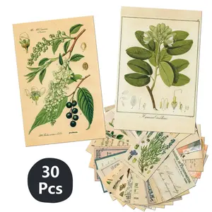 30 Piece Vintage Wall Collage Kit, Aesthetic Pictures, Floral Aesthetic Pattern, Retro Plant Room Decor, Bedroom Postcard, Cute Girl Dorm Photo Mosaic, Vintage Plant Wall Art, Vintage Letter Print, Aesthetic Design, Vintage Prints