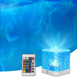 Ocean Wave Projector Light 16 Color Water Ripple Romantic Ambient Northern Lights with Remote for Bedroom Decor Meditation Relaxation Night Lights - Audio