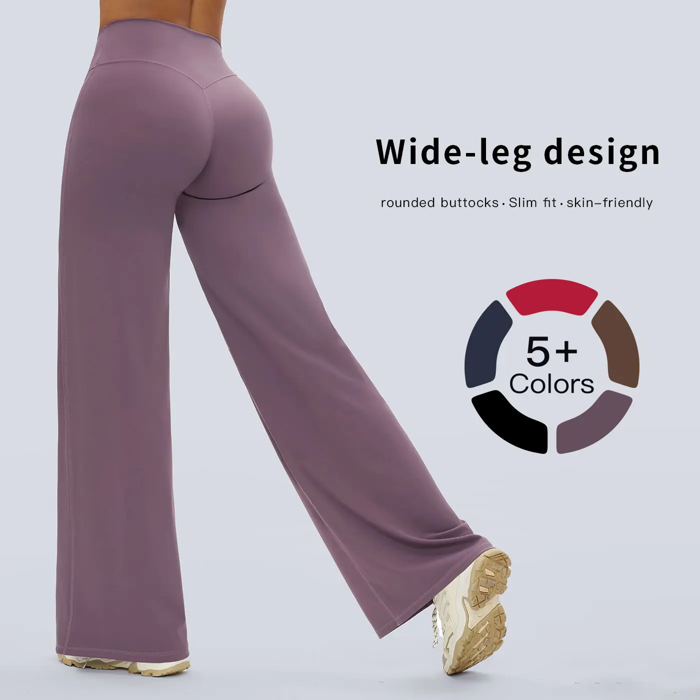 Tenwolf Women's High Waist Flare Leggings - Athleisure Style Bottoms, Tummy Control Wide Waistband, Stretchy Blend Fabric Waistline Pants, Women's Fashion Gym Workout Wear for 2025 Summer, Sports Stretchy Leggings, Fashion Women's Clothing