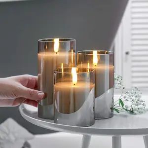 3-Pack Realistic Flickering Flame LED Candles | Battery Operated | Dimmable with Remote | Safe for Indoor/Outdoor | Perfect for Christmas  Halloween  Camping & Home Decor | TikTok-Trending Aesthetic Vibes