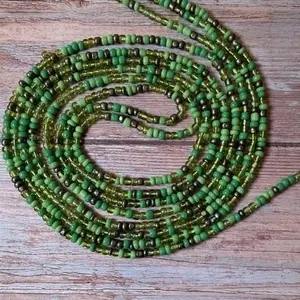 Shamrock Shimmer Waist Bead - Green and Gold Beaded Waist Accessory
