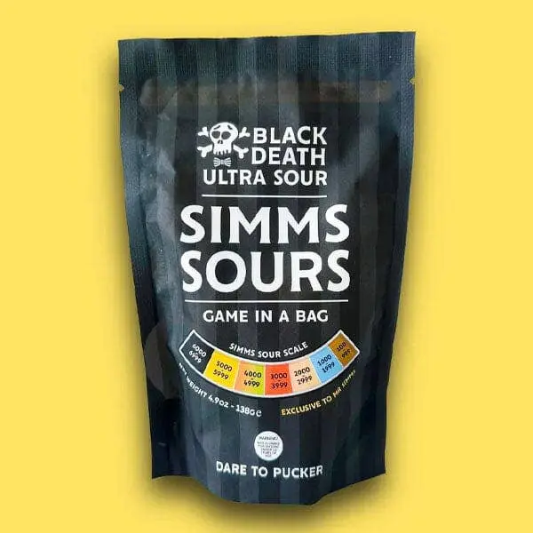 Mr. Simms Sweet Shoppe: Simms Sour Scale Game in a Bag Imported From England  Extreme Candy Experience including Black death