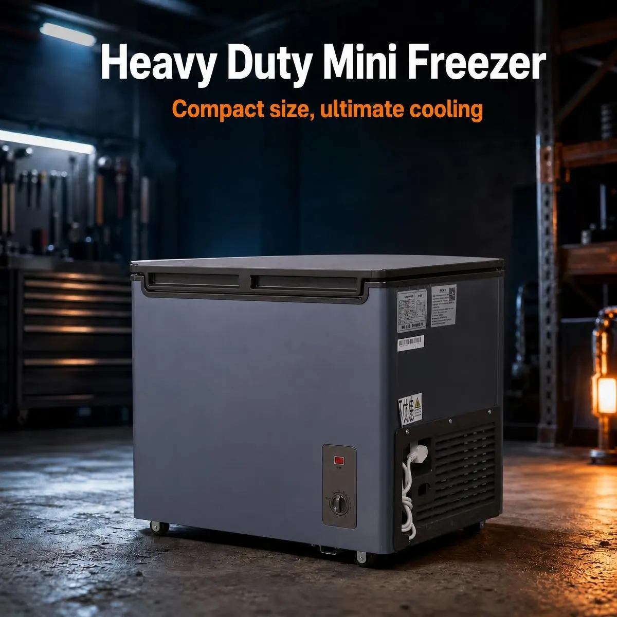 3.1 cu.ft.Compact Chest Freezer, Top-Open Deep Freezer with Adjustable Thermostat & Wheels, Mini Deep Freezer for Bedroom, Apartment, RV, Office & Outdoor Camping
