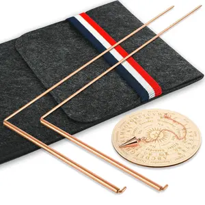 99.9% Copper Dowsing Rods - 2-Pack Divining Rods with Bag - Ghost Hunting Equipment & Witchcraft Divination Tools, Detect Gold, Water, Spirits