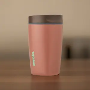 Owala SmoothSip Slider Insulated Stainless Steel Coffee Tumbler, Reusable Iced Coffee Cup, Hot Coffee Travel Mug, BPA Free 12 oz