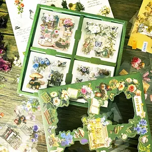 Vintage Fairy Stickers 100pcs, Floral Pattern Sticker, Transparent Floral Butterfly Designs, Perfect for Scrapbooking & Journaling, Decorative Craft Supplies