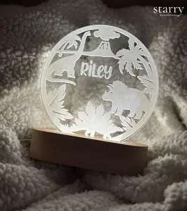 STARRY MOONBEAMS Dinosaur Custom Night Light, Nursery Decor, Personalized Name Light Night Gift, Kids Room Decor Nightlight, Gift for Boys/Girls 1st 2nd 3rd Birthday Gift Ideas Bedroom Decor Name Personalized Night Lamp 2024