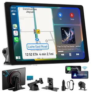 IIWEY IK11 11" Extra Large Wireless Apple CarPlay Screen Ultra-Slim 0.16 Inch Touchscreen with Android Auto 4K Dash Cam 1080p Backup Camera GPS Mirror Link Voice Control Car Stereo