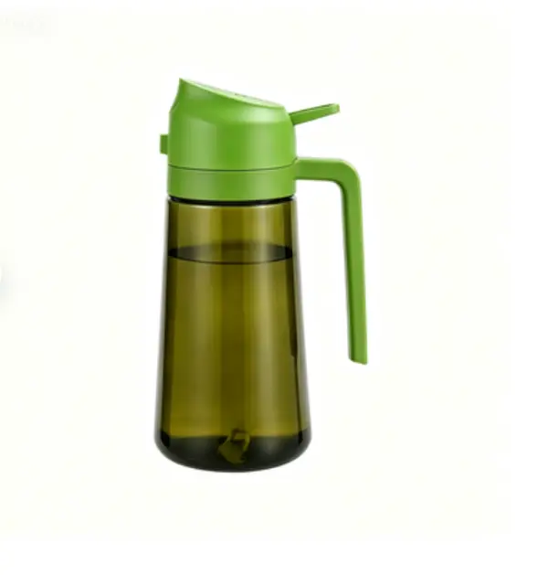 2 in 1 Oil Sprayer, Oil Sprayer for Kitchen Cooking, 470ml Oil Spray Bottle for Home,Light-Blocking Dark , Olive Oil Dispenser Bottle for Kitchen, Premium Dark Green Glass Oil Bottle, Food-Grade Oil Mister for Air Fryer, BBQ