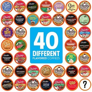 Two Rivers Coffee 40ct Flavored Coffee Pods Sampler-40 Flavors Two Rivers Coffee 40ct Flavored Coffee Pods Sampler-40 Flavors