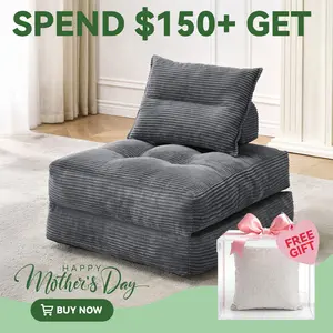 MONVANE Folding Sofa Bed, Fold Out Chair Bed with Pillow, Convertible Sleeper Chair for Living Room/Small Spaces, Foldable Lazy Sofa Bed Floor Chair, Comfy Corduroy Couch Bed