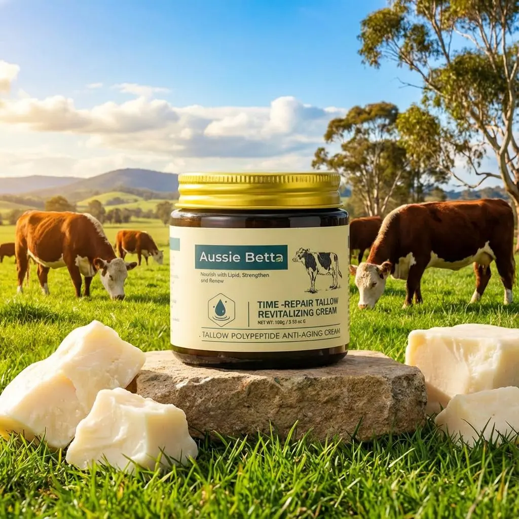 Gentle Tallow Night Cream - Time-Repair Skincare Moisturizer with Peptides, Shea Butter, Hydrating Formula for Dry, Sensitive Skin to Lock in Moisture, Hydrate, Soothing, Deep Moisturizing Nourishing, Deep Hydration, Wrinkle Resistant, Intensive Cream Moi