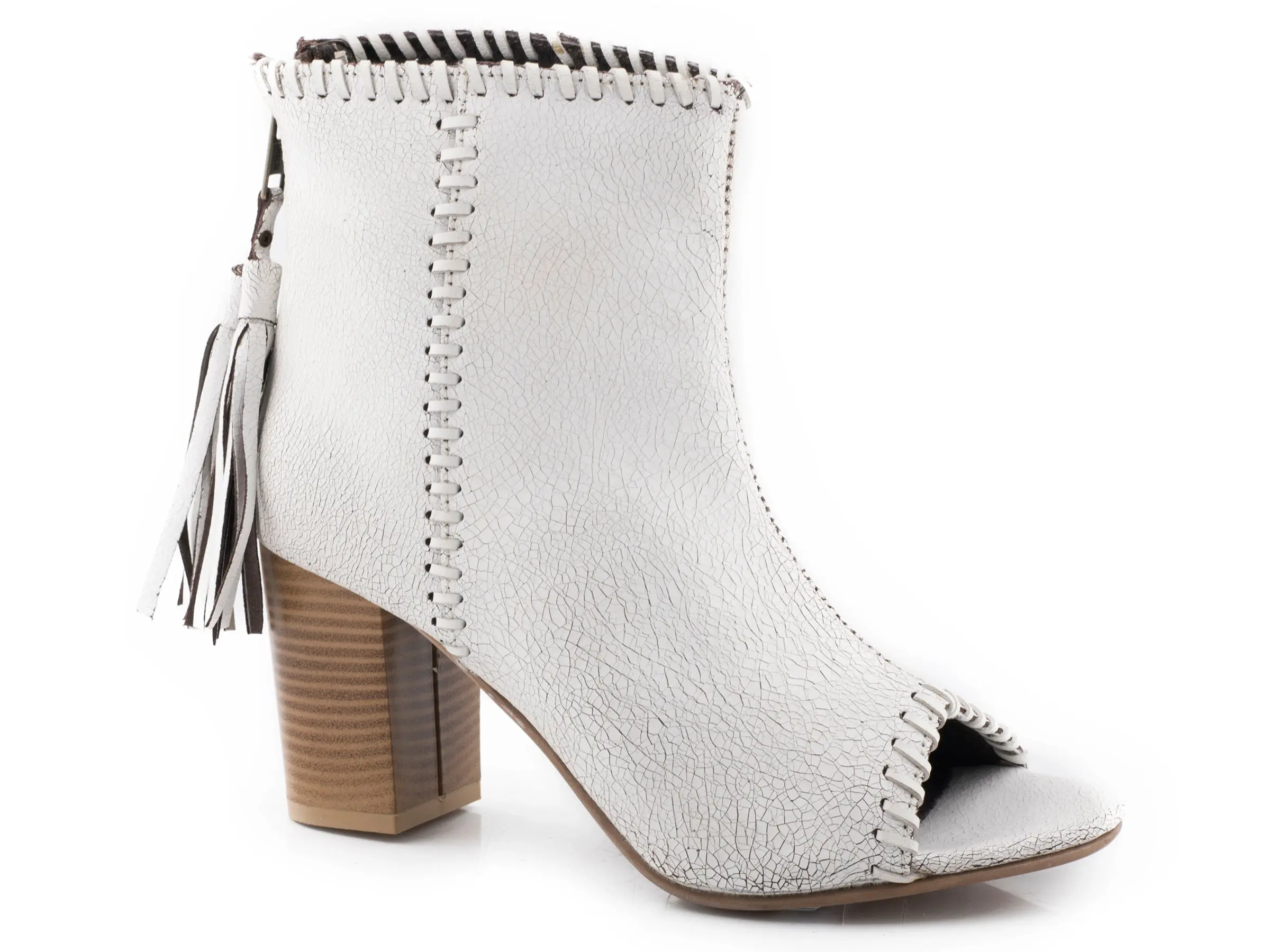 Womens White Vintage Leather Sandal