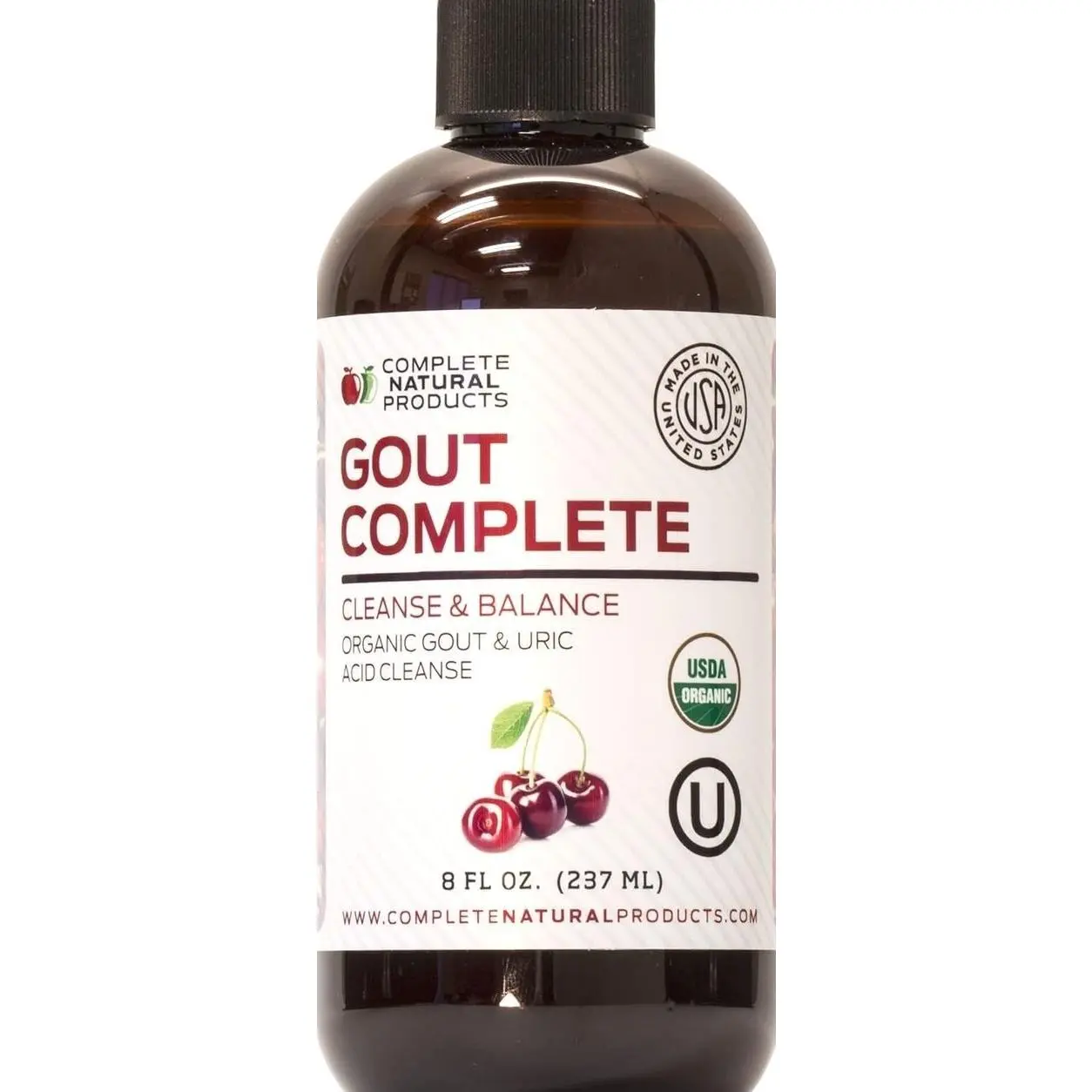 Complete Natural Products Uric Acid Complete - 8oz Liquid Supplement to Support Uric Acid Cleanse, Kidney Health & Circulation with Apple Cider Vinegar, Tart Cherry, & Beet Root.