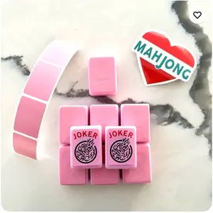 9 Hobby Lobby Pink Mahjong Stickered Tiles 7 Blanks, 2 Jokers + 4 Extra Stickers
