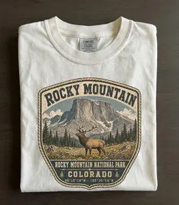 Rocky Mountain National Park Shirt, Vintage Colorado Travel Tee, Retro Nature Lover Gift, Mountain Graphic Comfort Colors Unisex T-shirt