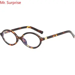 Unisex Vintage Oval Flat-Top Blue Light Glasses, Retro Small-Frame PC Eyewear, Comfortable Fit, Spring Hinges for Daily Office Screen Use
