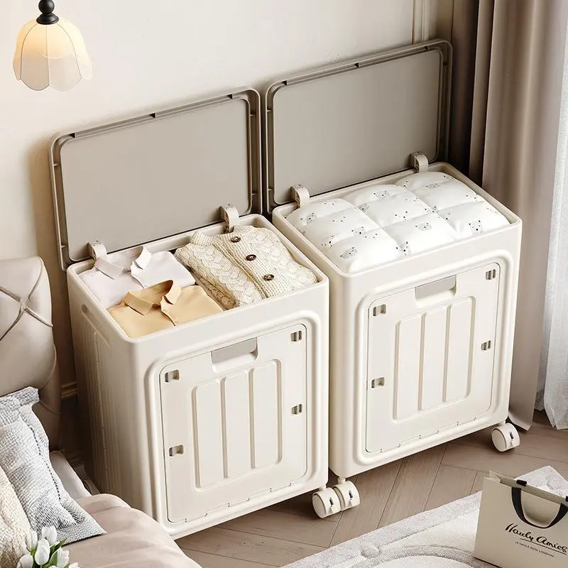 UFORU Square Rolling Laundry Hamper with Wheels, Ventilated Clothes Basket, Eco-Friendly Odor-Resistant Dustproof Lidded Laundry Bin, Portable Foldable Easy-to-Clean Storage; Size Details in SKU Images, Assembly Guide in Main Image & Description