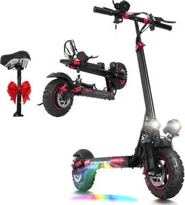 1200W Motor Electric Scooter Adults with Seat, 35 MPH Max Speed & 48V 18AH Big Battery Up to 33 Miles Range, 11" All-Terrain Tires and Dual Suspension & Double Braking System, Off Road E-Scooter
