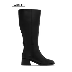 Stephany Wide Calf Knee High Boots - Black