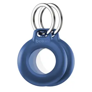 Belkin Waterproof Secure Holder with Key Ring for AirTag, Durable & Protective, Easy Keychain Attachment, Fits AirTag Perfectly, Ideal for Travel & Everyday Use, Sleek Design, Available in Black and Blue. 1-pack, 2-pack, 4-pack.