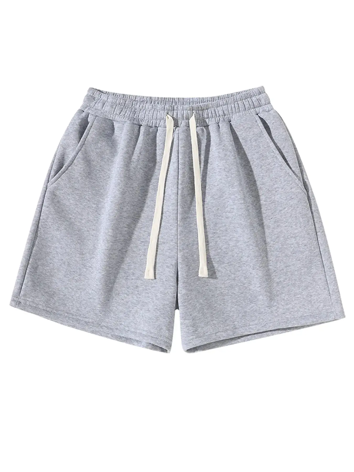 Men's Sporty Plain Athletic Wear Shorts, Fitted Waist Drawstring Design, Ideal for Running and Fitness, All-Season Men's Athletic Bottoms