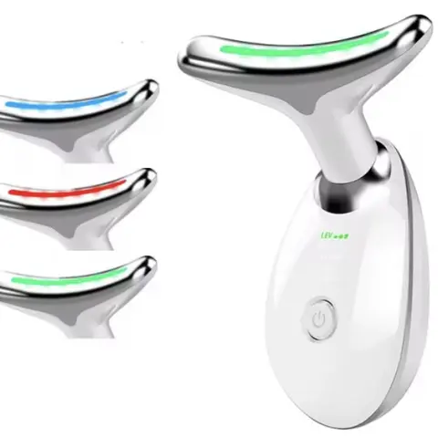 Neck & Face Massager with Red Light – 7-Mode Rechargeable Facial Beauty Tool, Warm Heat, Portable Gift