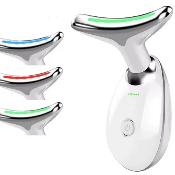 Neck & Face Firming Device - Anti-Aging Skin Tightening Tool with Red Light Therapy, 7 Modes, Wrinkle Removal & Jawline Lifting Massager, USB Rechargeable, Hot Heat, Portable Beauty Instrument