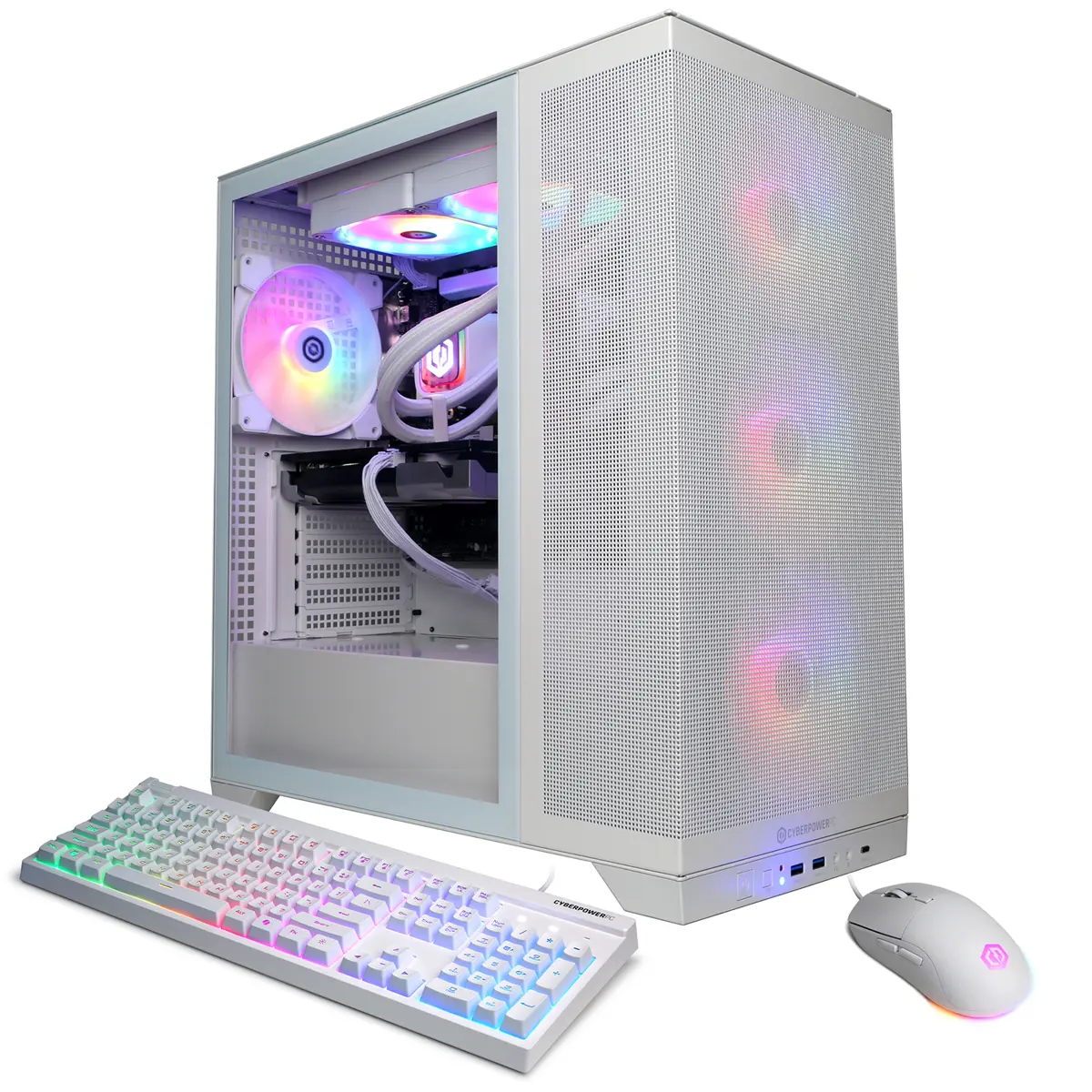 CyberPowerPC Gamer Supreme Liquid Cooled Gaming Desktop Computer, Intel Core Ultra 7 265F 2.4GHz, 32GB RAM, 2TB SSD, NVIDIA GeForce RTX 5060 Ti 8GB, Windows 11 Home, White