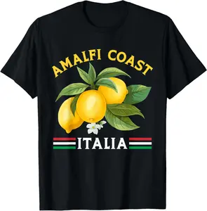 100% cotton Unisex Amalfi Coast Town Italian Lemons Italy T-Shirt
