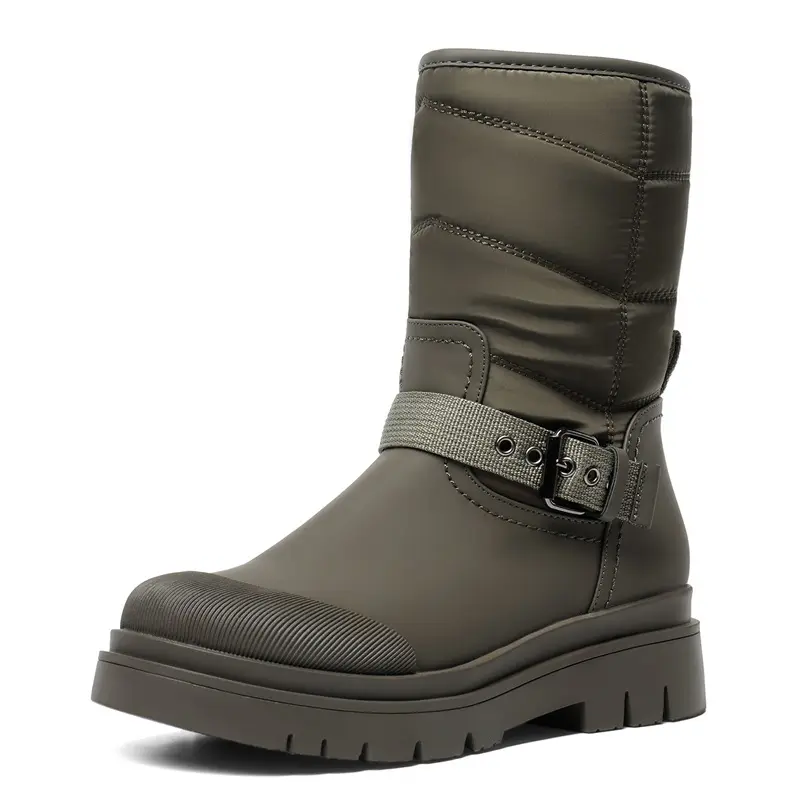 Dream Pairs Women's Round Toe Mid-Calf Snow Boots with Non-Slip Outsoles, Shoe, Footwear