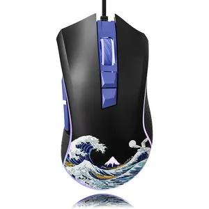 XVX Wired Gaming , 12000 DPI RGB Gaming  with 12 Backlit Modes & 7 Macro Buttons, PC Gaming Mice Support DIY Keybinding,  Gamer Computer  for Laptop PC  Windows, Kanagawa