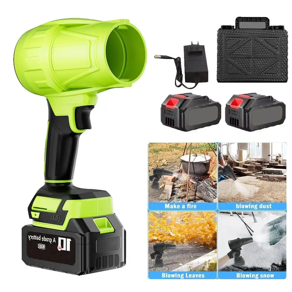 Rechargeable Cordless Violent Turbo Leaf Blower Air Dryer, High RPM Brushless Pure Copper Motor Handheld Air Duster Complete Battery Kit, Multi-Scene Blower for Auto Drying After Washing, Garden Maintenance, Household Dust & Light Snow Removal