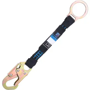 18 Inch D Ring Extender with Galvanized Steel Self Locking Snap Hook and O Ring，Heavy Duty Fall Protection Safety Harness Extension Lanyard，For Construction & Roofing, OSHA/ANSI Compliant