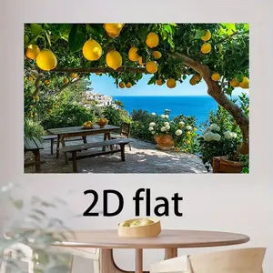 Summer Beach Lemon Garden Banner, Perfect Backdrop for Outdoor Events & Weddings, Vibrant Party Decorations, No Power Needed, Multiple Sizes Available