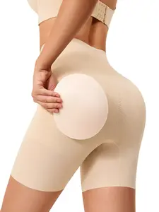 High Waist Invisible Shapewear Underwear Panties, Slimming Belly Control Butt Lifter, Detachable Single Hip Pad Smooth Seamless Shaping Pants
