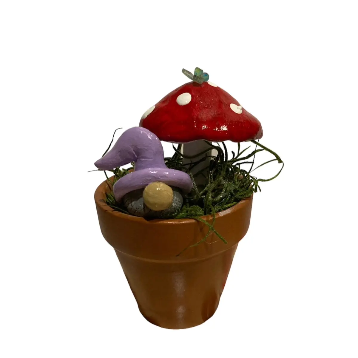 Handmade Clay Gnome in a Pot
