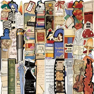 Cartoon Reading Theme Bookmark, 30pcs/set Cute Cartoon Decorative Bookmark, DIY Bookmark Card for Home School Office Book Reading Stickers, Book Accessories