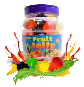 Fruit Squeezable Jellies - 40 Count Jar - Tik Tok Candy - Easter Eggs Fillers - Fun Jelly Treat in Assorted Fruit Flavors - Easter Candy - Mango, Strawberry, Apple, Pineapple & Grape