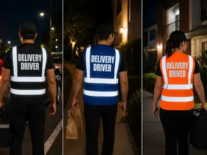 High Visibility Delivery Driver Reflective Safety Vest, One Size Fits Most (Fits up to XL, NOT XXL)