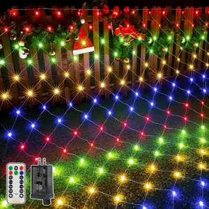 Net Lights Outdoor Mesh Light 10x7ft, 210LED Connectable Christmas Net Lights with 8 Modes, IP67 Waterproof Bush Light for Tree Wall Ceiling Outside Decorations, Multicolor