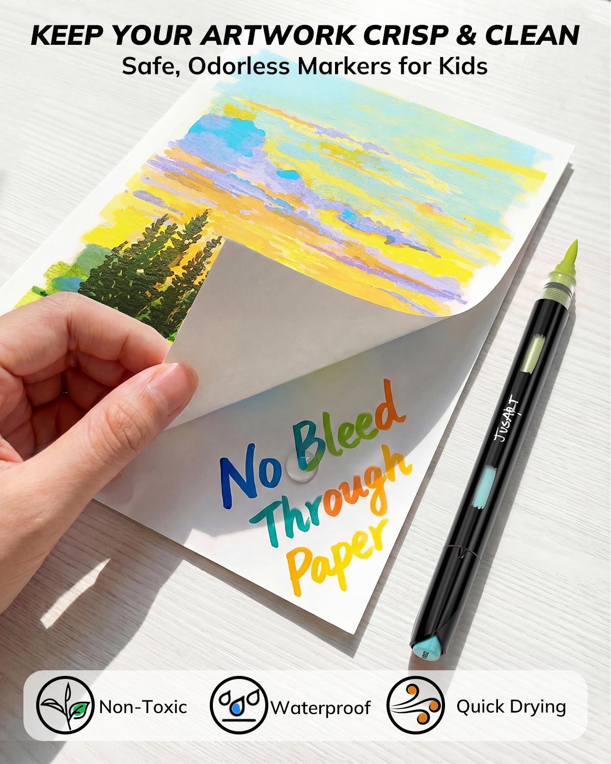 [JusArt] 96/72/48 Colors Dual-Tone Acrylic Markers – Double-Ended, Vibrant, Versatile, and Colors Can Overlap for Art, Coloring, & DIY Projects!