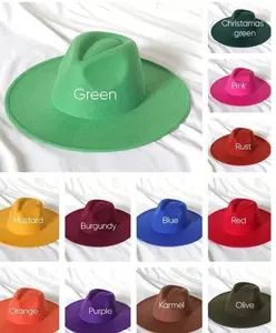Wide Stiff Brim Fedora - Unisex Adjustable Cotton & Polyester Hat with 10cm Brim & 12cm Height - Sun Protection Fashion Accessory