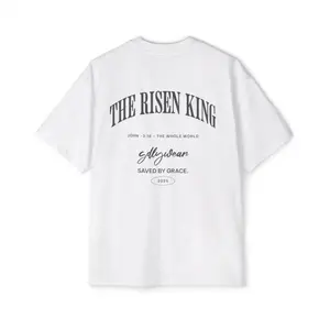 180g[100%cotton]The Risen King Oversized T-Shirt - Soft 100% Premium Cotton Round Neck Short Sleeve Tee for Men