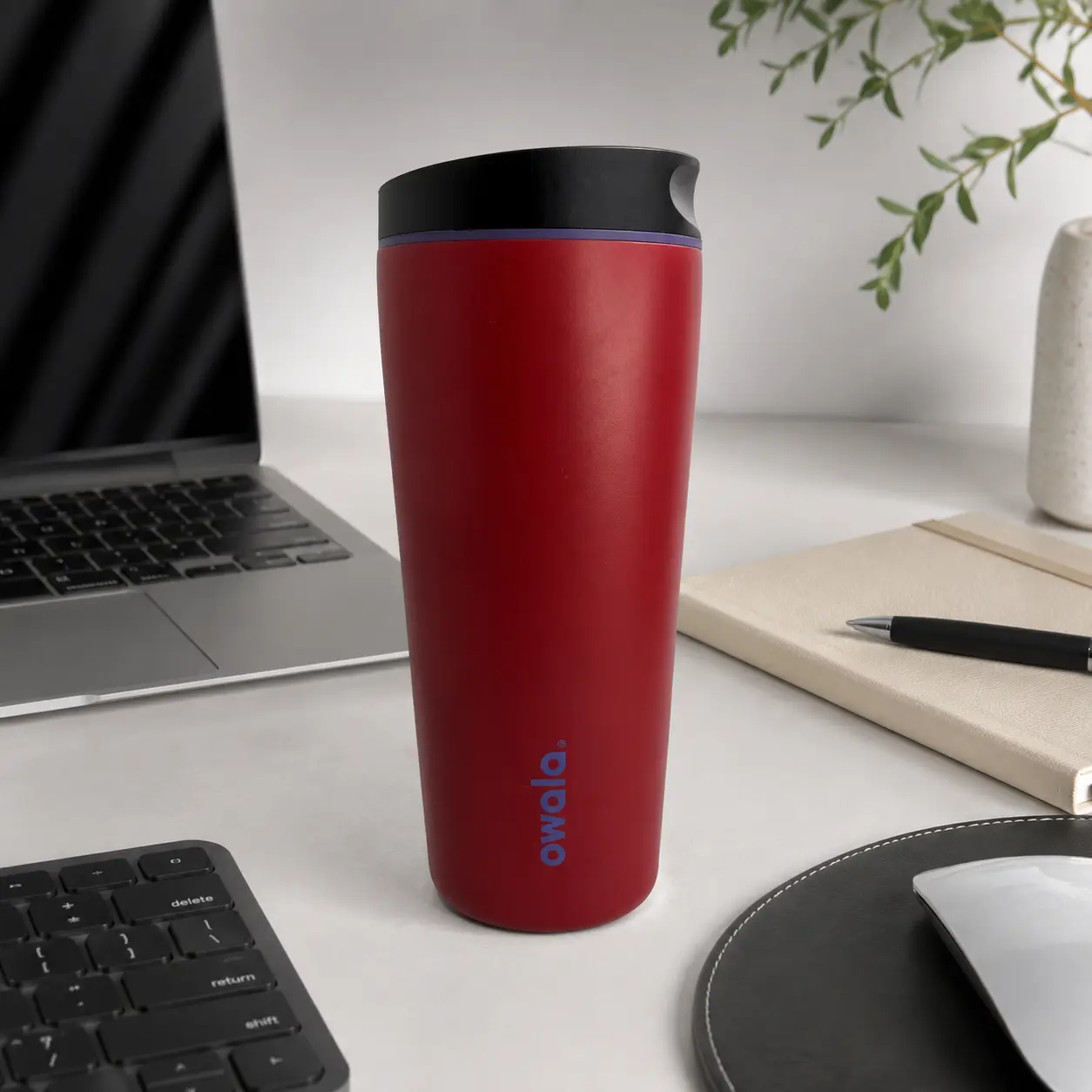 Owala 20 oz Insulated Tumbler with SmoothSip Slider Lid, Stainless Steel Leakproof Travel Coffee Cup, Reusable Iced Coffee Cup Keeps Drinks Cold 24 Hours, Double Wall Vacuum Cup for Work Office Car Commute