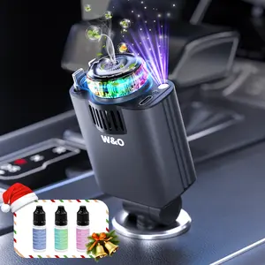 W&O 5-in-1 Starlight/Airfreshener Car Charger-Retractable Cables with Star Projector Headliner, 2 USB Port Adapters, Durable Design for Easy Use
