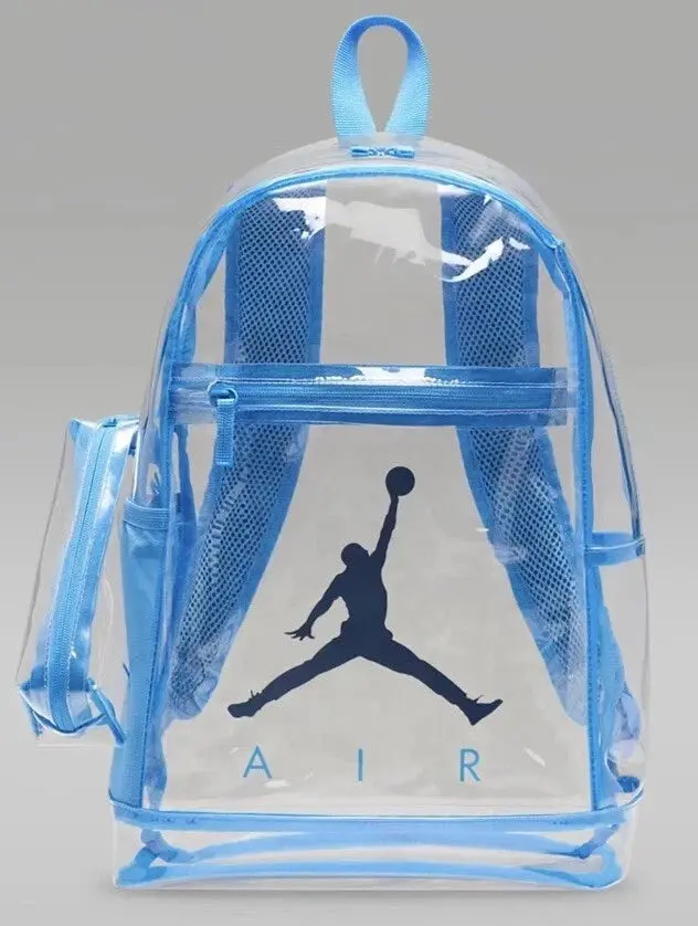 Jordan Clear PVC School Backpack with Pencil Case (17L) 'University Blue'