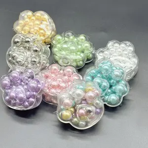 3pcs/6pcs Cat Paw Squeeze Toys Colorful Bead Squeezing Ball Finger Fidget Sensory Toy Christmas Christmas Thanksgiving New Year Party Favors Gifts Games Prizes Squishy Toys Cheap Plastic Toy Birthday Gift