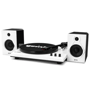 Gemini TT-900BW Vinyl Record Player Turntable with Bluetooth & Dual Stereo Speakers - White